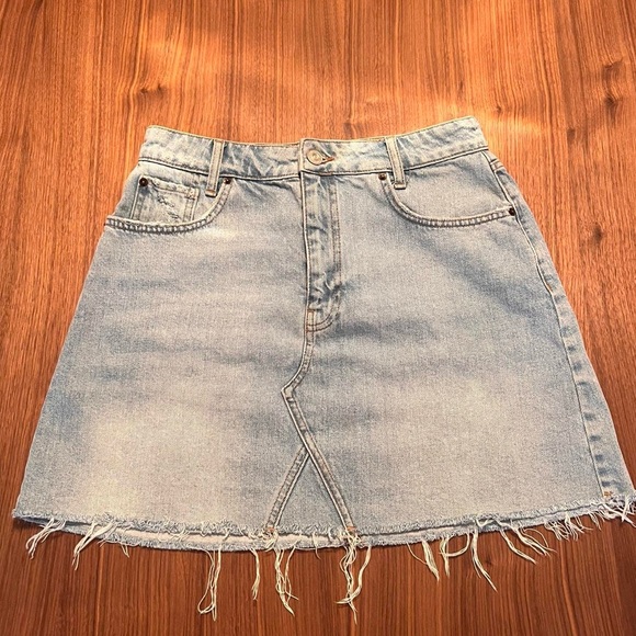 Denim Miniskirt Urban Outfitters size L cutoff skirt summer Jean skirt large - Picture 1 of 4